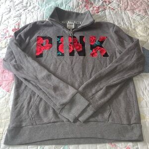 PINK 1/4 zip sweatshirt